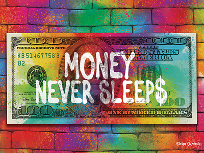 Money Never Sleeps Motivational Canvas Design abstract canvas design draw drawing graphic design money motivational never sleep wall art