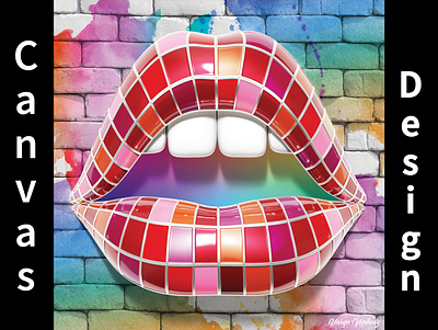 Lips Abstract Concept abstract adobe illustrator canvas design concept draw illustration lips wall art