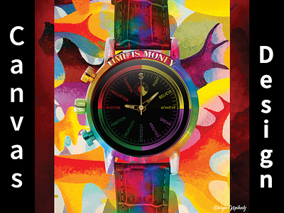 Time is money art canvas design draw drawing graphic design illustration money rolex time varga mihaly wall art