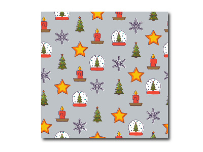 Winter pattern adobe illustrator candle christmas christmas tree drawing pattern design snow flakes star vector winter