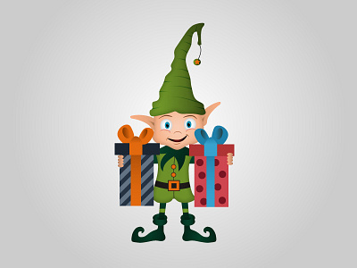 Elf Character adobe illustrator character christmas drawing elf gift graphic tablet illustration vector winter holidays