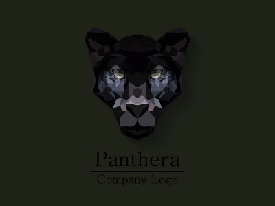 Panthera Company Logo adobe illustrator black branding business company design draw face fast head icon illustration isolated logo low poly speed strong vector wild wildlife