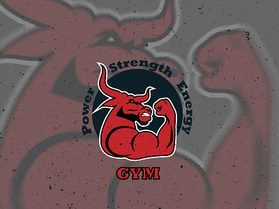 Bull Gym Mascot Logo adobe illustrator branding design draw energy graphic tablet gym logo illustration logo mascot logo power red strength vector