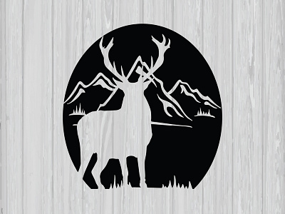 Deer silhouette illustration adobe illustrator business character deer design draw drawing graphic tablet illustration logo mountain print design silhoutte vector