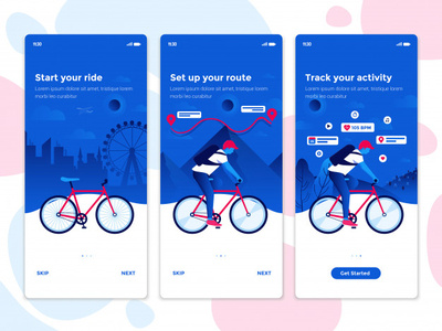 Ui App Design activity adobe illustrator design ride route time track ui ux