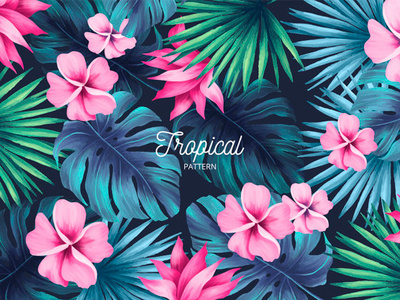 Tropical Pattern adobe illustrator design draw illustration pattern tropical vector