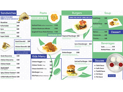 Paper Menu Back view