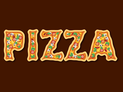 Pizza Text Effect adobe illustrator design draw drawing illustration pizza text effect typography vector