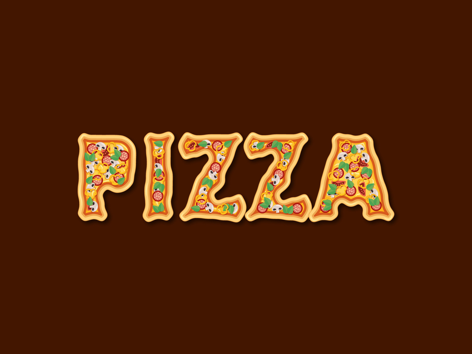 Pizza Text Effect by Mihaly Varga on Dribbble