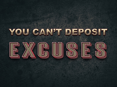 EXCUSES canvas design adobe photoshop canvas motivational text effect