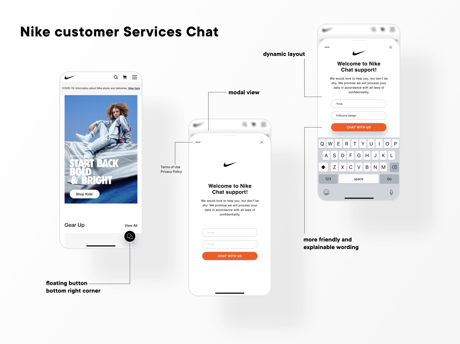 Nike customer services chat by Yova 