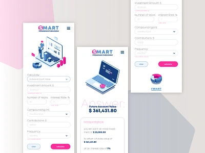 SMART - Investment calcuator 004 calculator dailyui dailyui004 investment