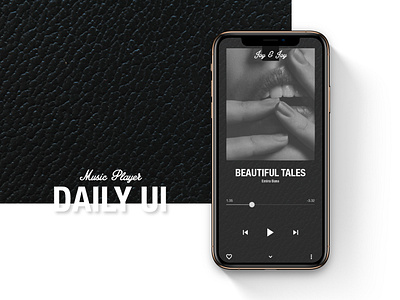 Music player App 009 app app concept black dailyui dailyui009 dailyuichallange iphone leather music player song