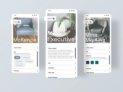 Info Cards for Furniture store app card cards ui chair clean dailyinspiration dailyui dailyui045 details figma flat furniture furniture app info information information architecture interface ios mobile ui