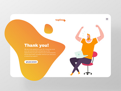 Thank you page bulb clean dailyinspiration dailyui gift illustration interface thank you thank you page ui webdesign