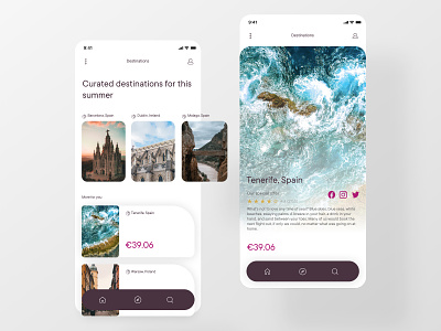 Curated for You app clean curate dailyinspiration dailyui destionations digitaldesign images ios travel trips ui webdesign