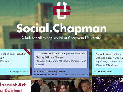 social.chapman re-design higher ed social hub