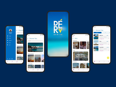 Derive app application art branding design mobile ui uiux ux vector
