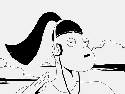 Nice Shit Studio x MTV Ident black and white character characterdesign design digital graphic design line animation