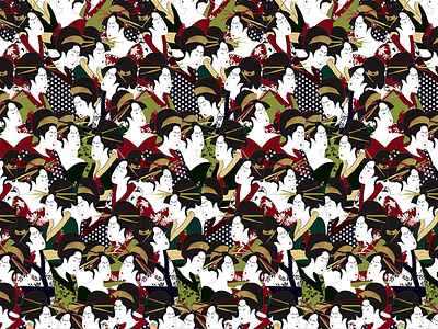 Mariana Rodrigues x Geisha Pattern 2d design digital graphic design illustration pattern print