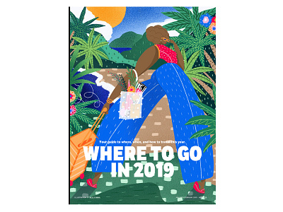 Kelly Anna x Afar Magazine 'Where To Go in 2019' 2d character characterdesign colour design digital graphic design holiday illustration illustrator jelly london kelly anna travel travel illustration