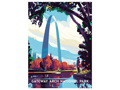 Steve Scott x Gateway Arch National Park 2d architecture colour design digital graphic design illustration illustrator jelly london poster