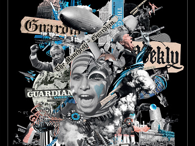 James Dawe x The Guardian Weekly collage design digital editorial graphic design illustration illustrator jelly london newspaper photocollage photography photomontage politics social
