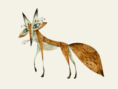 Fox animal cerriteno illustration nature orange shape stylized texture