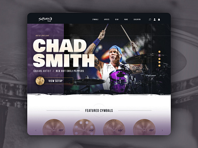 Website / Home Page / Landing Page: Sabian Cymbals Design Mockup banner design desktop digital graphic graphic design header design hero banner home page landing page web web design website