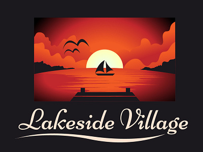 Lakside Logo beautiful dark illustration illustrator lakeside logo logodesigner