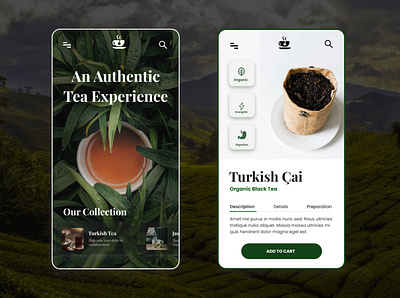 Authentic Tea Prototype design prototype tea ui