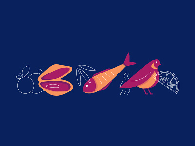 Seafood, Citrus & Smoke citrus fish food illustration oyster quail seafood