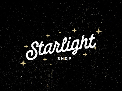 Starlight Shop cosmic logo cosmos logo stamp modern logo stars typogaphy vintage font