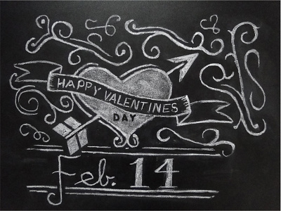 Valentines Day chalk day valentine