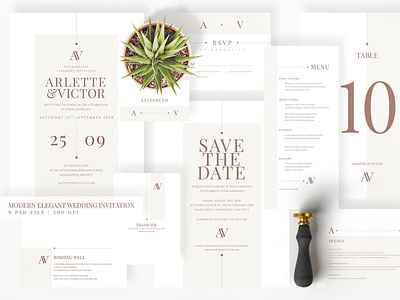 Modern Elegant Wedding Invitation