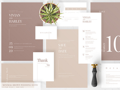 Minimal Brown Wedding Suite