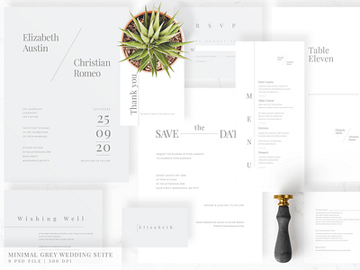 Minimal Grey Wedding Suite