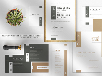 Modest Wedding Invitation Suite