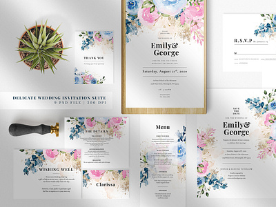 Delicate Wedding Invitation Suite