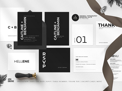 Minimal Typography Wedding Suite