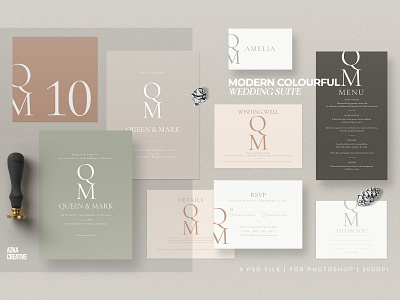 Modern Colourful Wedding Suite anniversary card cards design designs diy elegant feminine invitation invitations invite minimal minimal invite minimalist invite modern modern design simple invite template wedding card wedding invitation