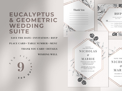 Eucalyptus & Geometric Wedding Suite