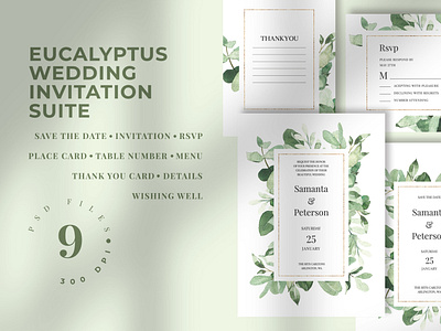 Eucalyptus Wedding Invitation Suite