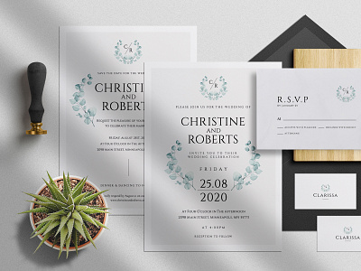 Modern Eucalyptus Wedding Suite anniversary bridal bride diy elegant eucalyptus invitation feminine groom invitation invitations invite invites minimal modern wedding wedding card wedding invitation wedding invite weddings