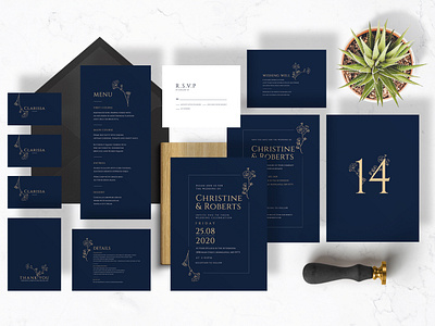 Navy Elegant Wedding Suite anniversary cards diy elegant feminine gold invitation greeting cards invitation invitation card invitations invite minimal modern navy navy invitation sketch sketching wedding card wedding invitation wedding invite