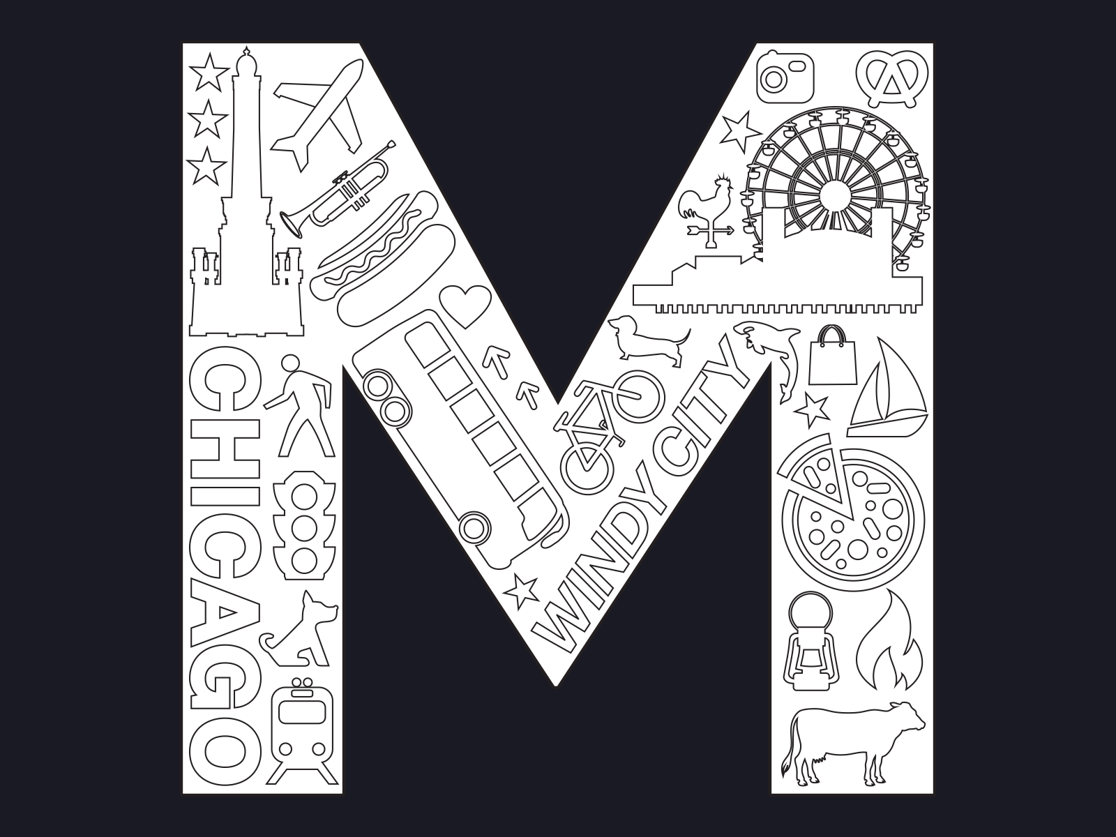MERGE brand identity coloring page