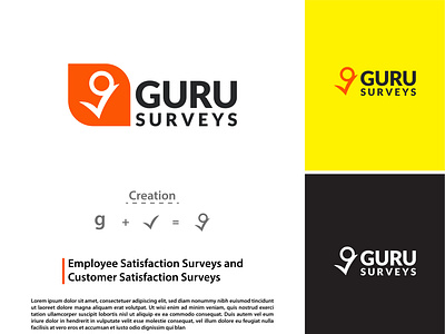 Guru Survey colorful logo guru guru logo logo design mark mark logomark brandmark minimal minimal logo orange logo survey surveying