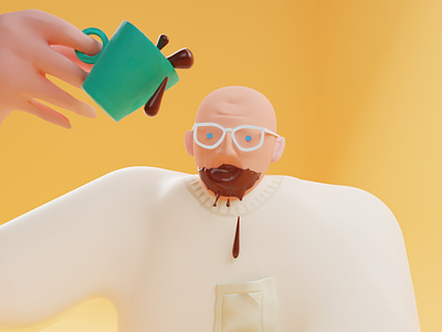 Coffe splash! blender blender 3d character characters coffe drop face modeling yellow