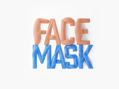 FaceMask 3d blender blender3d cloth face human mask skin typogaphy typography art