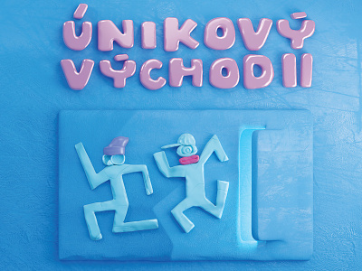 Album Cover "UNIKOVY VYCHOD 2" 3d blender blender 3d blender3d character character design clay face logo modeling plastic typogaphy